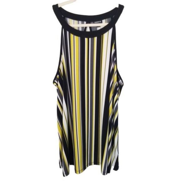 Torrid Womens 2X Yellow & Black Striped Studio Kni - Picture 2 of 10